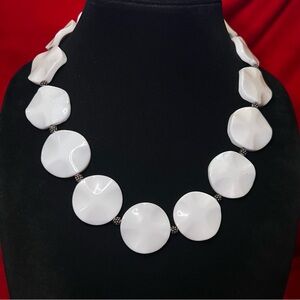 Elegant White Milk Glass Beaded Necklace